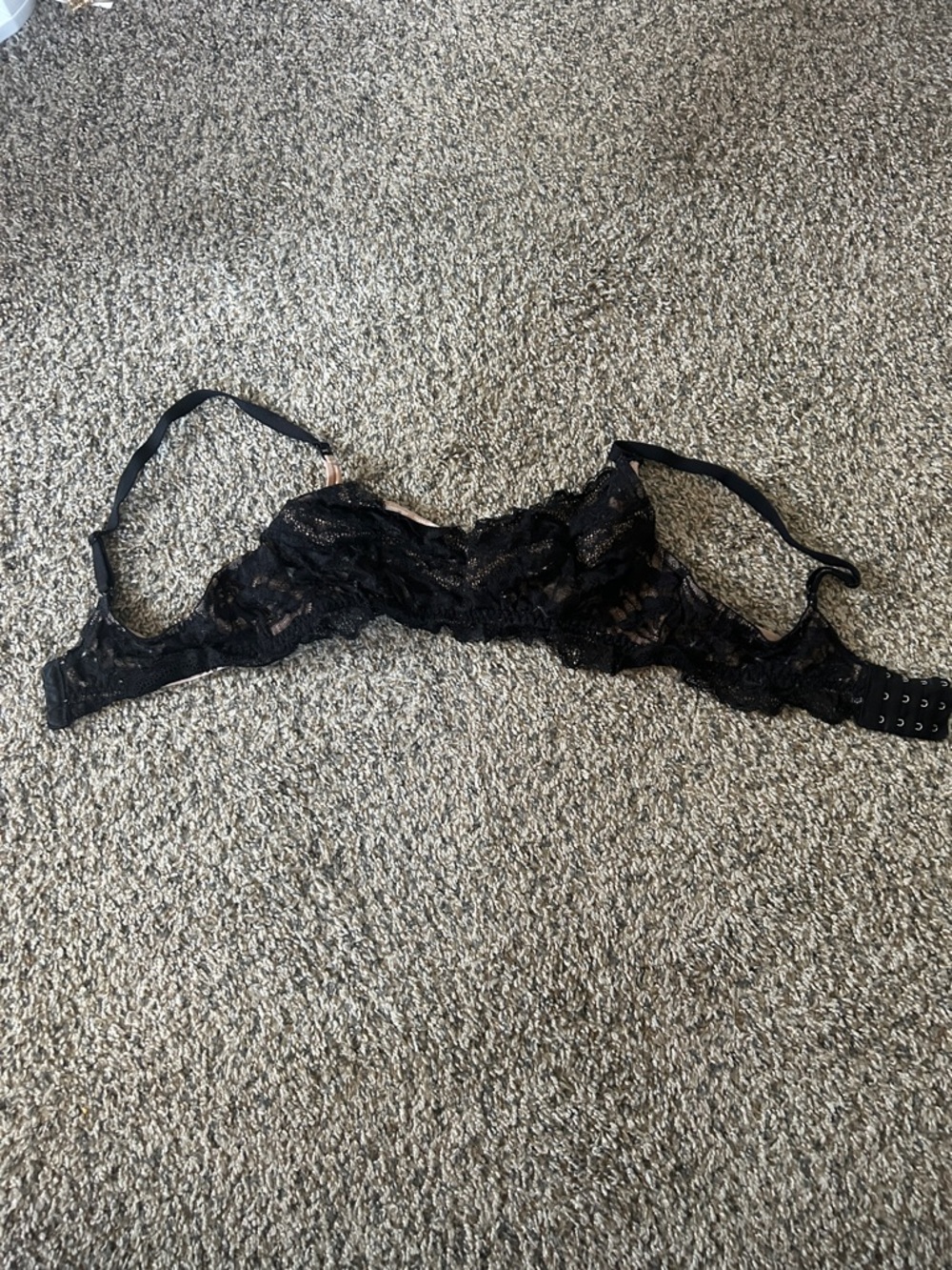 Sheer Black Lace Underwire Bra with Adjustable Straps
